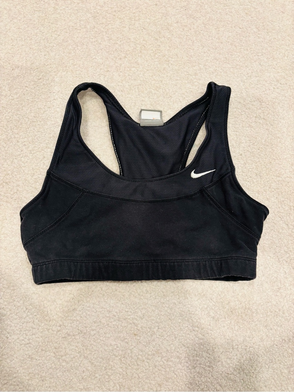 NIKE, Black Racerback Sports Bra, Size Small